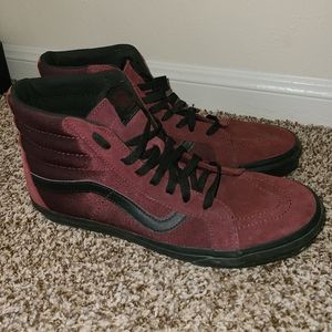Mens High top velvet Vans maroon